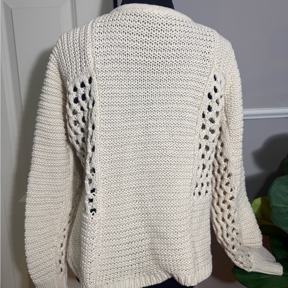 CAbi Cream Knit Sweater with Tie Neck - Picture 4 of 5